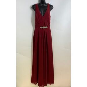 Jenny Packham Sleeveless V Neck Empire Waist Rhinestone Formal Dress Size 12 NWT